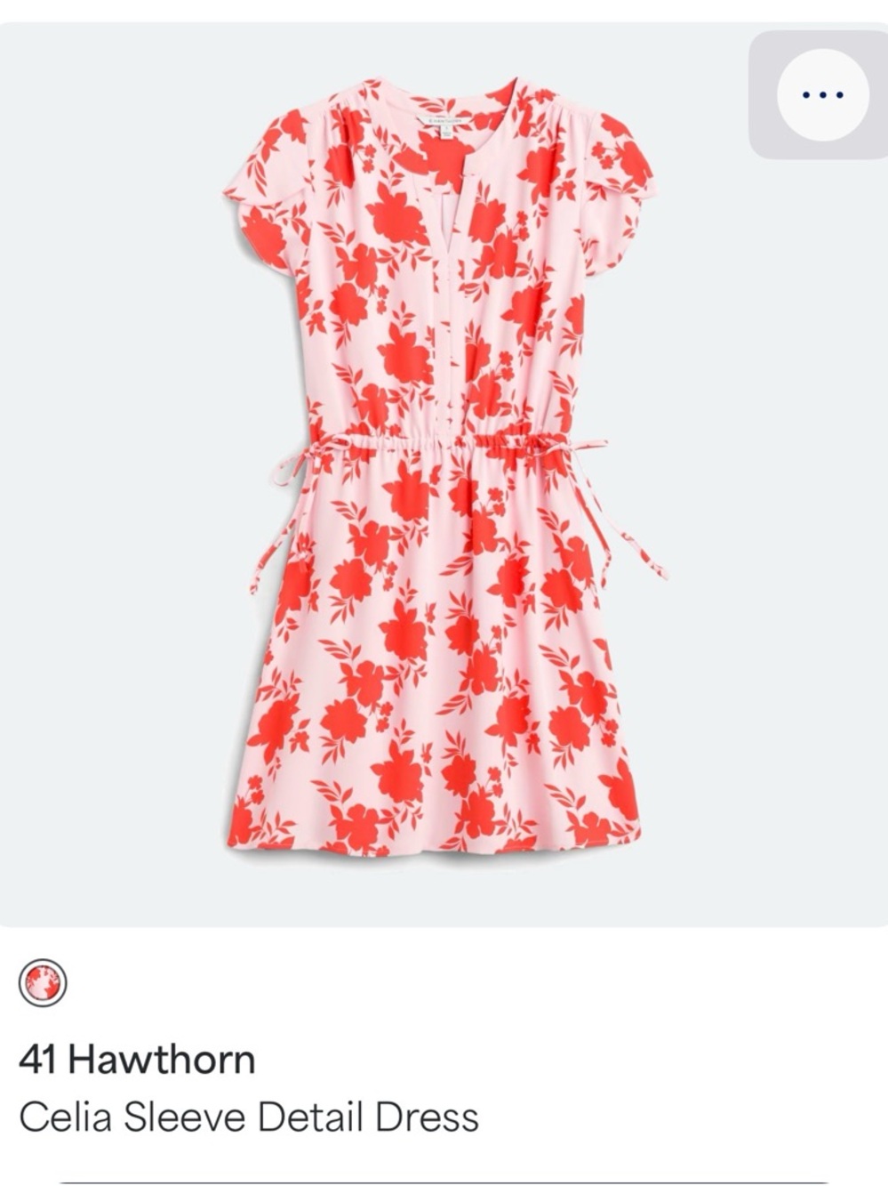 41 Hawthorn Pink Dress with Red Floral Print and Celia Sleeves XL  NWT